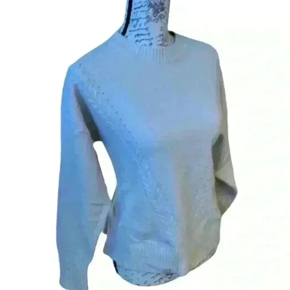 VINTAGE CREAM PINK  Cableknit Sweater 🩷🤍 - Picture 3 of 6